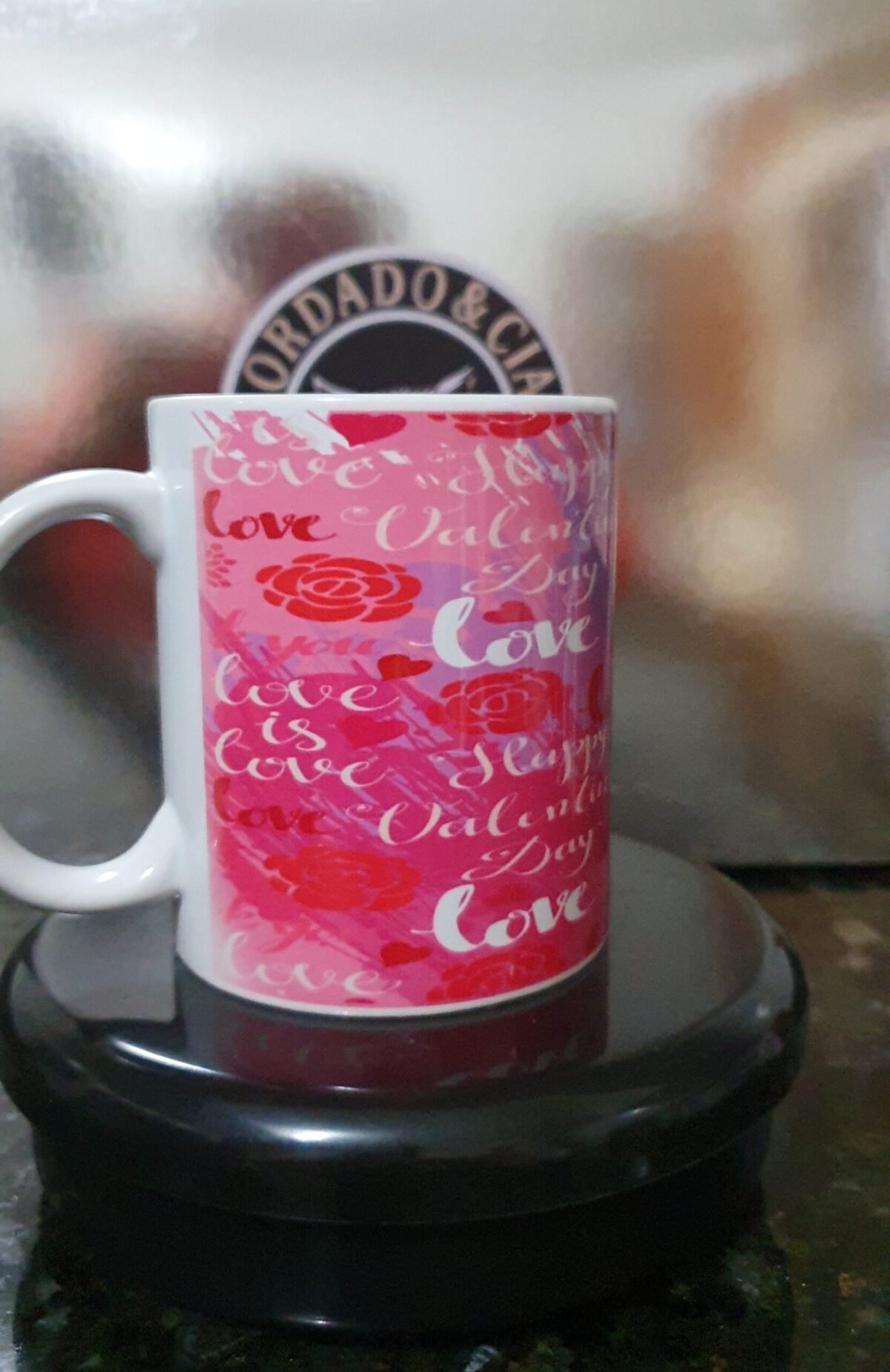 Caneca Dia dos Namorados - Love Rosa - by Bordado & Cia - @bordado.cia